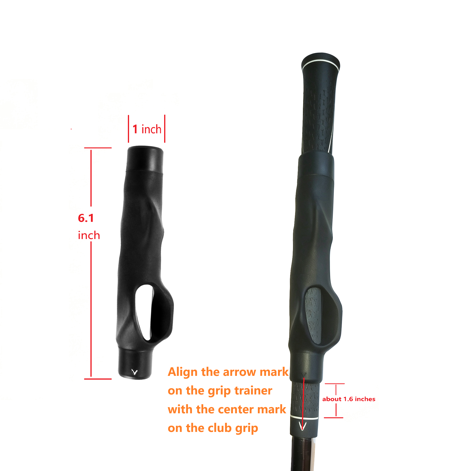 高尔夫握把训练器 + 手臂固定带套装（黑色）